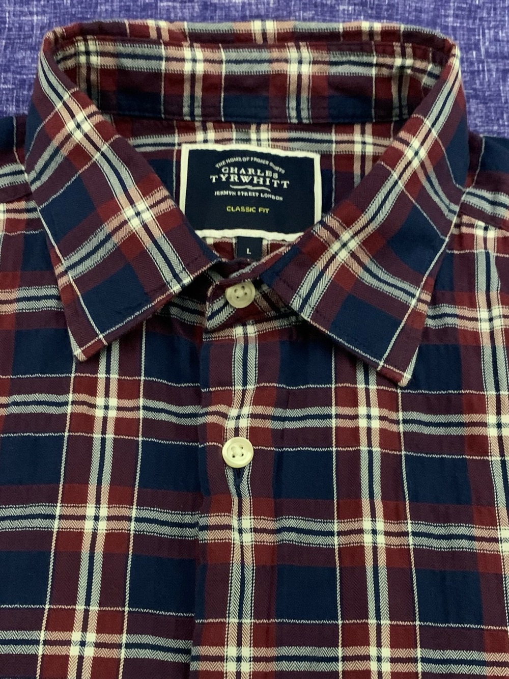 CHARLES TYRWHITT LS Classic Fit All Cotton Flannel Shirt - Picture 7 of 7